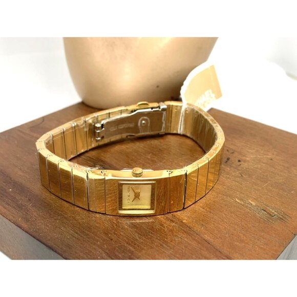 Michael Kors Women's Watch MK4885 Quartz Gold Stainless Steel Petite Tank 15mm - Picture 8 of 14